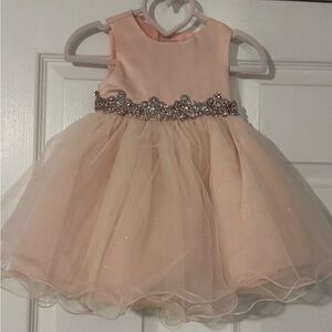 Elegant Pink Kids Dress with Embellished Waist